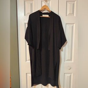 Black Open Front Cardigan